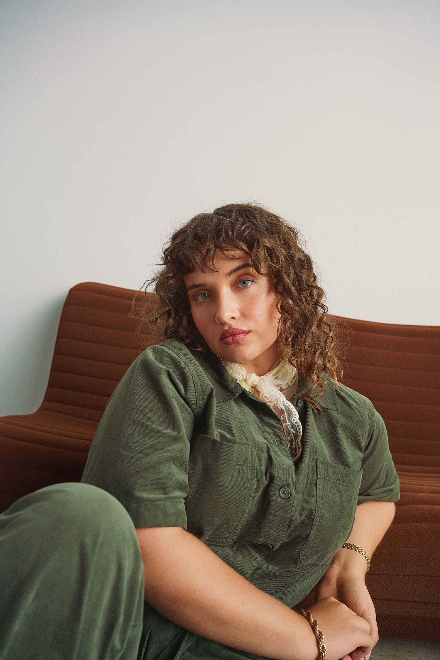 Zizzifashion Cotton velvet jumpsuit, , Model