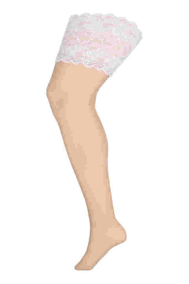 Stockings with lace in 20 denier, Nude w. Star White, Packshot image number 0