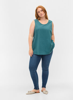 Sleeveless top in cotton, Dragonfly, Model image number 2