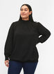 FLASH - Long sleeved blouse with smock and glitter	, Black w. Silver, Model image number 0