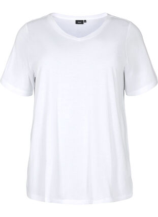 Short sleeve t-shirt with a-shape, Bright White, Packshot image number 0