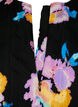 Floral blouse with round neck and zip, Black, Packshot image number 2
