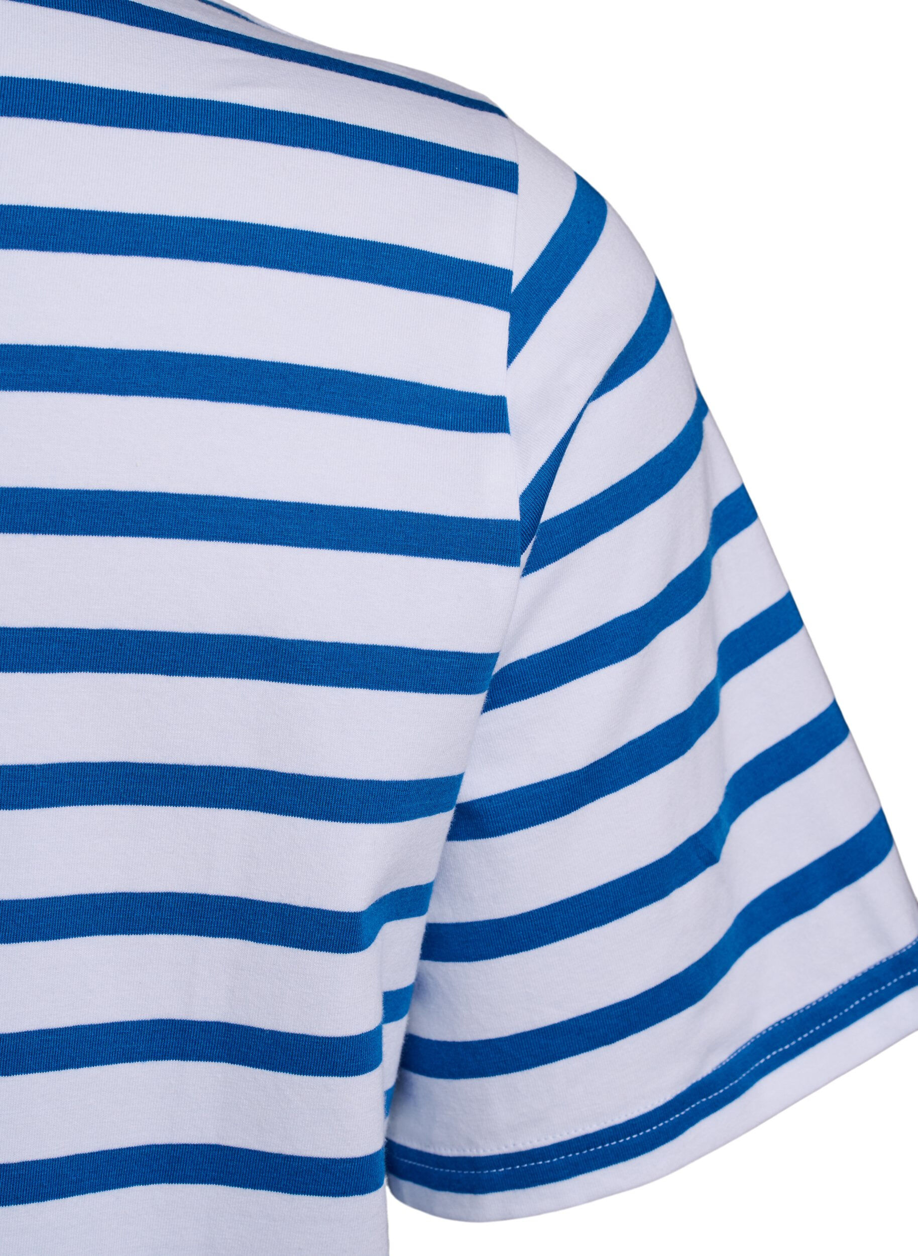 Zizzifashion Striped T-shirt in organic cotton, Blue, Packshot image number 3