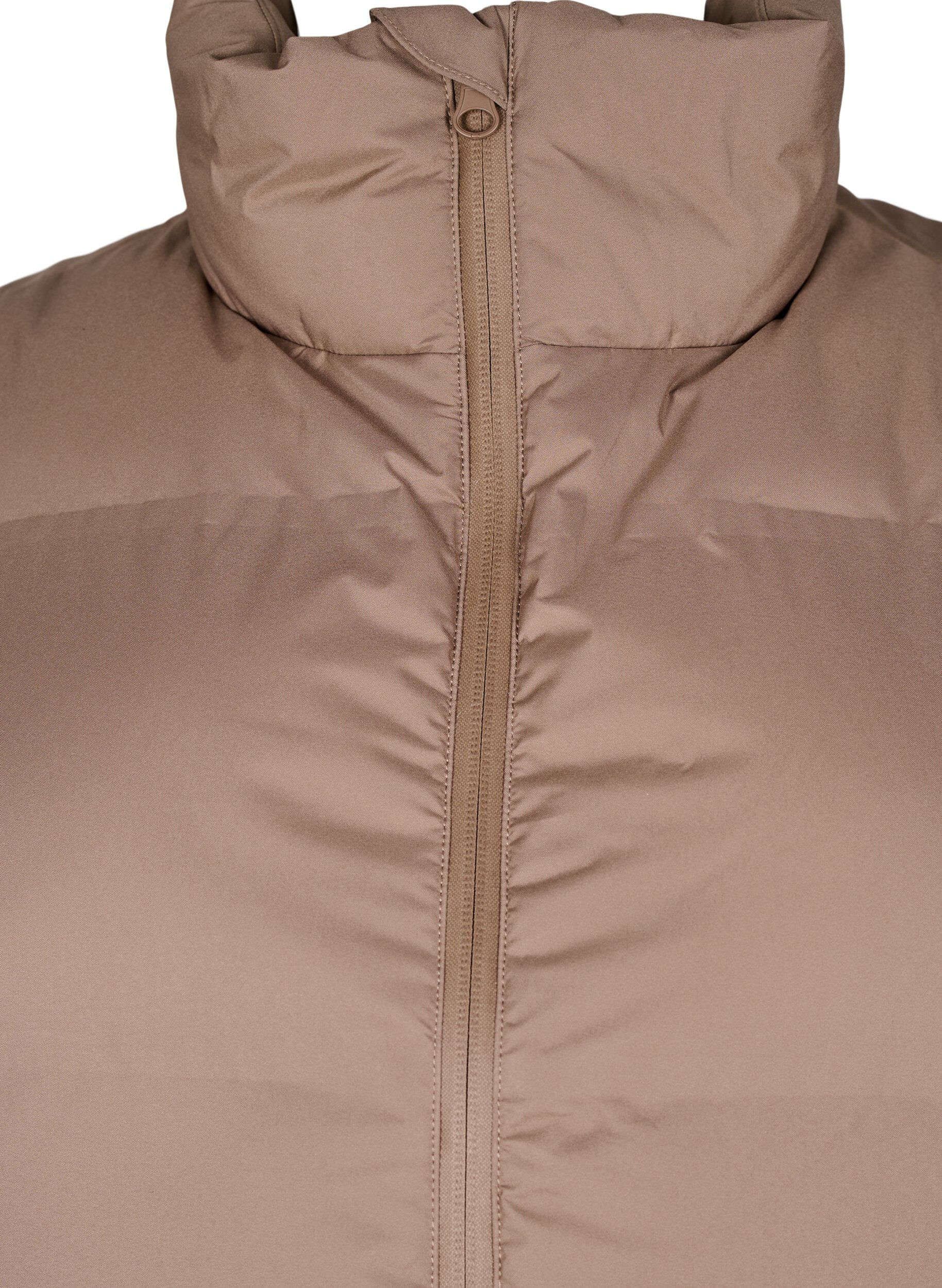 ZizzifashionShort puff vest with high collar, Brown, Packshot image number 2