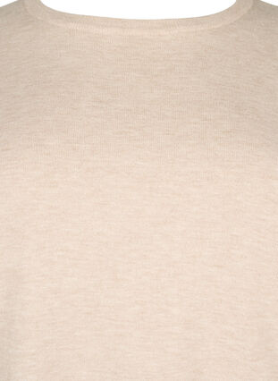 Knitted blouse with viscose and balloon sleeves, Simply Taupe Mel., Packshot image number 2