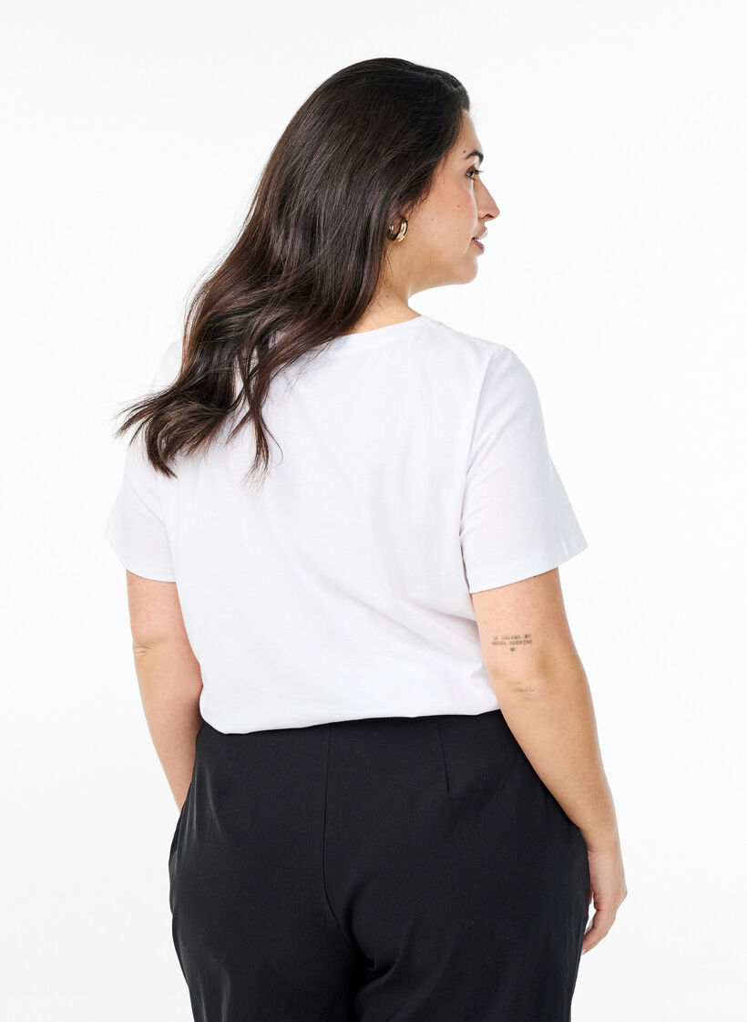 T-shirt with leopard print, Bright White w. Leo, Model image number 1