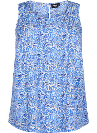 FLASH - Sleeveless top with print, White Blue AOP, Packshot image number 0