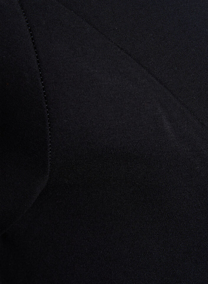 Monochrome dress with 3/4 sleeves and slit, Black, Packshot image number 3
