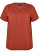 T-shirt with button detail, Brown, Packshot image number 0