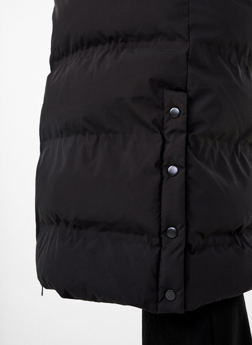 Long puffer winter coat with hood, Black, Model image number 3