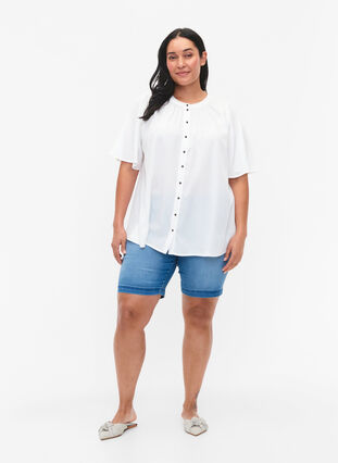 Short-sleeved shirt with dotted pattern, Snow White, Model image number 2