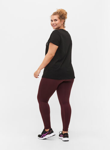 Workout leggings with ribbed structure, Fudge, Model image number 1