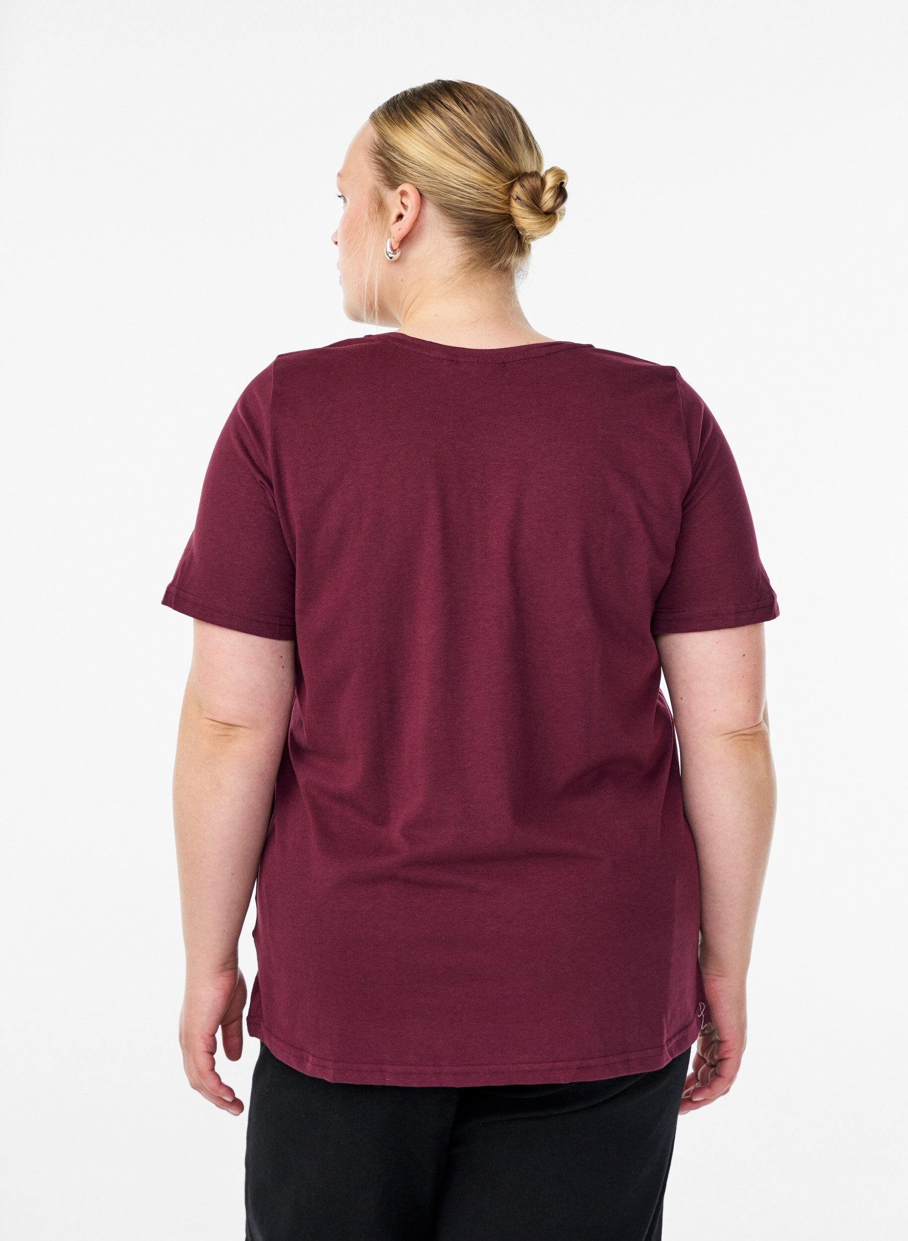 Zizzifashion FLASH - T-shirt with motif, Dark Bordeaux, Model image number 2