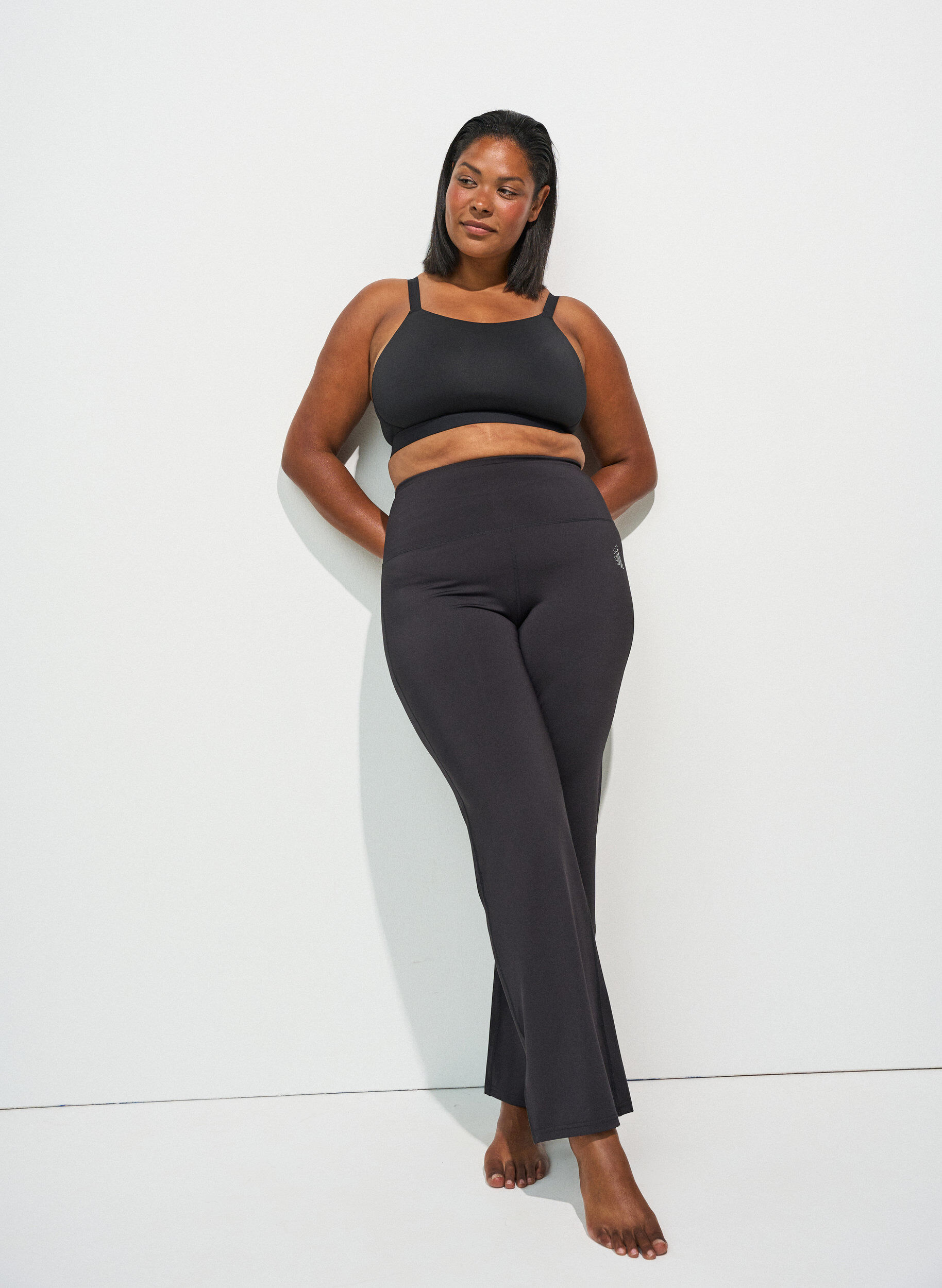 ZizzifashionFlared training trousers with high waist, Black, Model image number 1