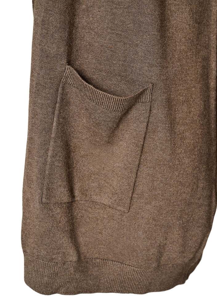 Long knitted cardigan in a viscose blend, Brown, Packshot image number 2