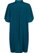 Short-sleeved shirt dress with dotted structure, Deep Teal, Packshot image number 1