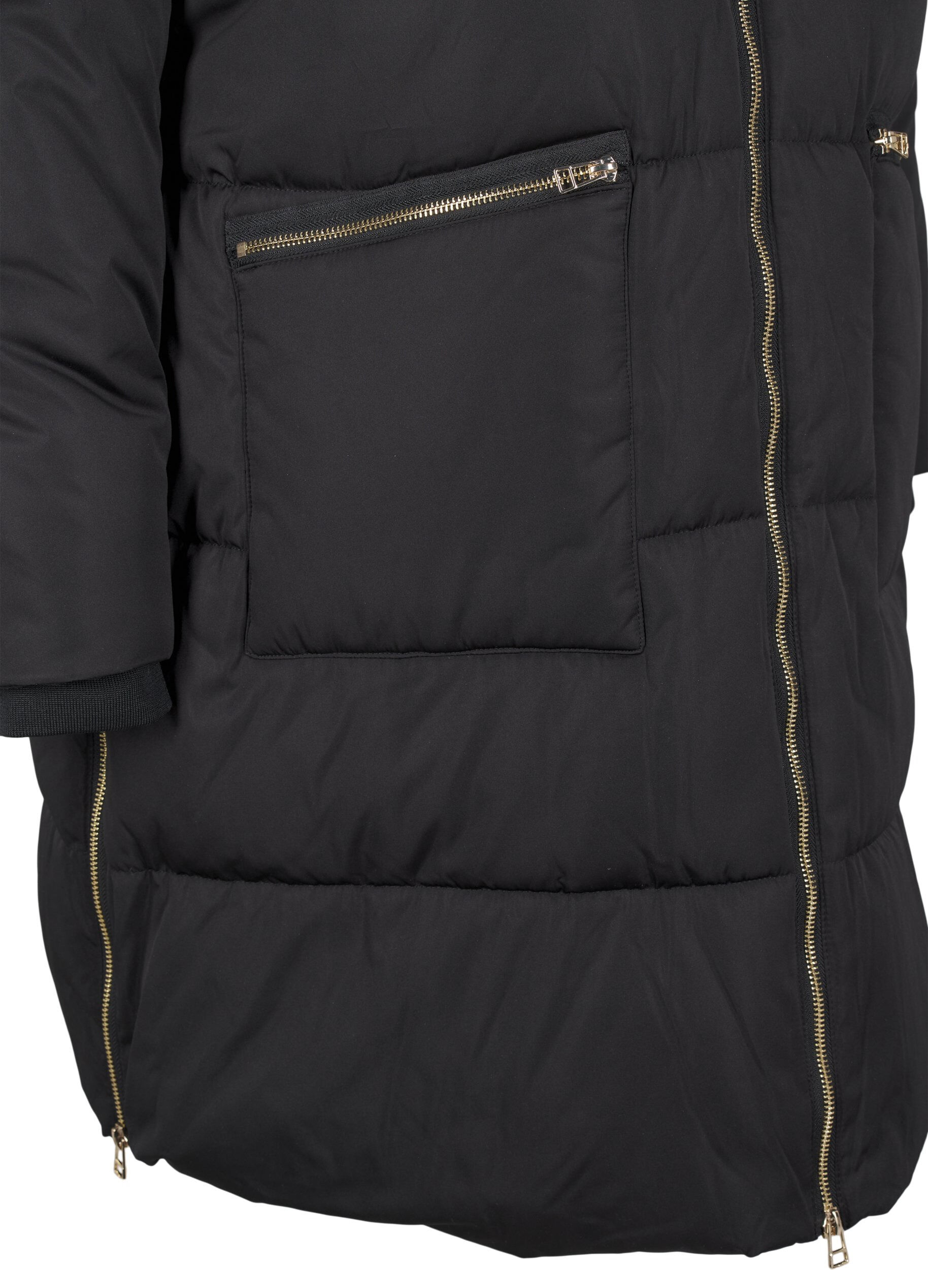 Zizzifashion Puffer coat with hood, Black, Packshot image number 2