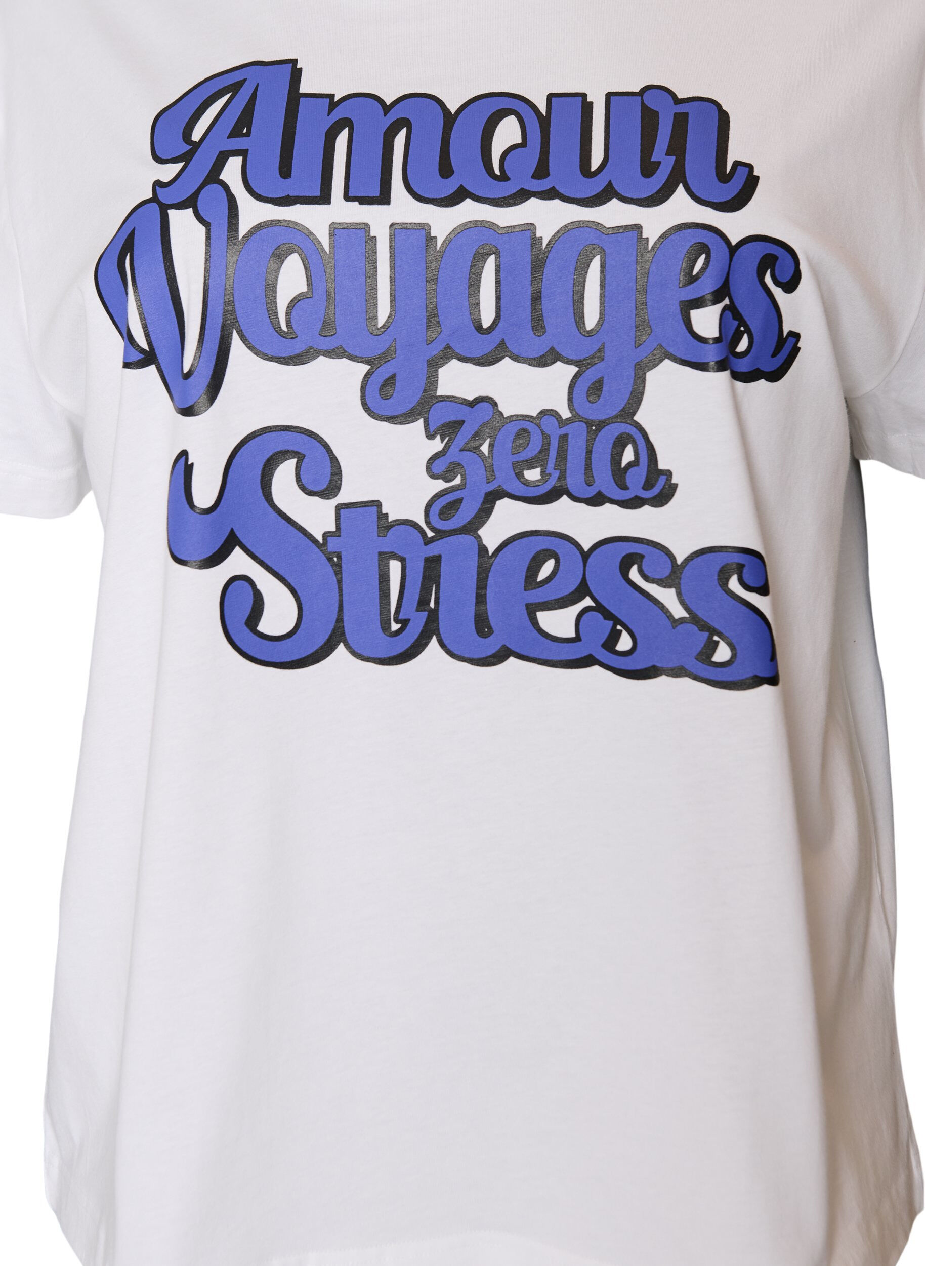Zizzifashion100% cotton T-shirt with short sleeves and print, White, Packshot image number 2