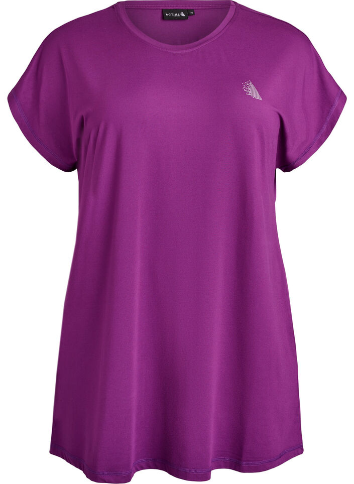 Long workout T-shirt, Purple, Packshot image number 0