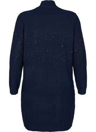 Knitted dress with high neck and sequins, Navy Blazer, Packshot image number 1