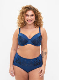 Hipster with regular waist and lace, Sailor Blue, Model