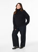 Knitted blouse with turtleneck and side buttons, Black, Model image number 1