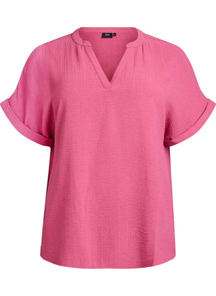 Loose blouse with short sleeves, Red, Packshot image number 0
