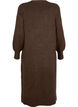 Long-sleeved knitted dress with V-neck, Brown, Packshot image number 1