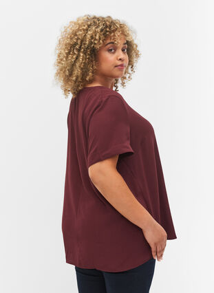 Short-sleeved v-neck blouse, Port Royal, Model image number 1