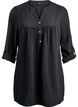 Cotton muslin tunic with broderie anglaise, Black, Packshot image number 0