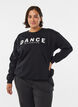 Sweatshirt with terry text, Black, Model image number 0