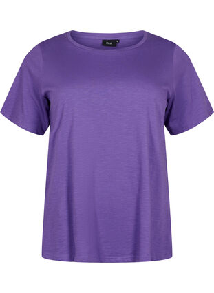 Basics cotton t-shirt 2-pack, Deep Lavender/Black, Packshot image number 2