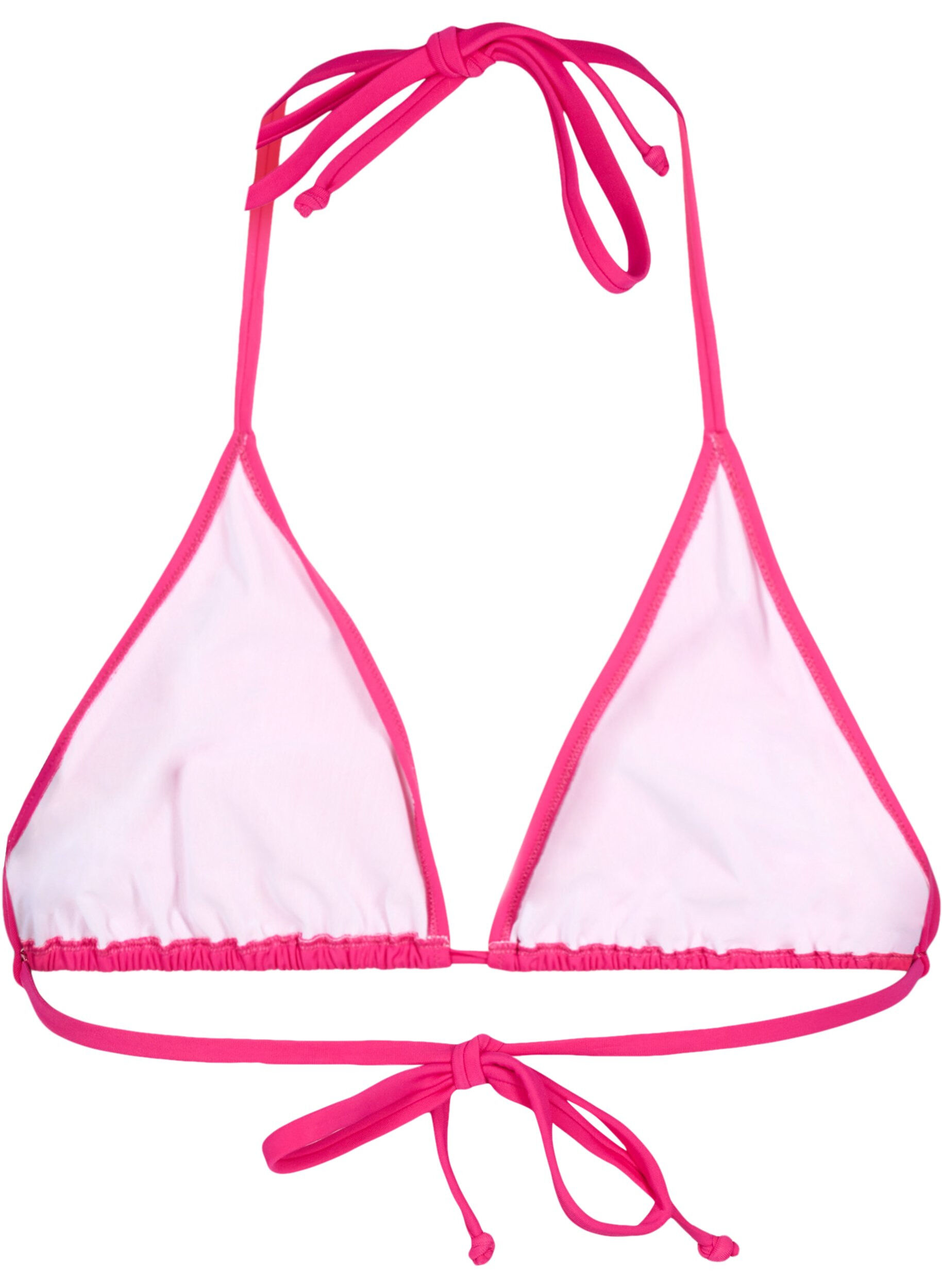 Zizzifashion Solid color triangle bikini top, Pink, Packshot image number 1