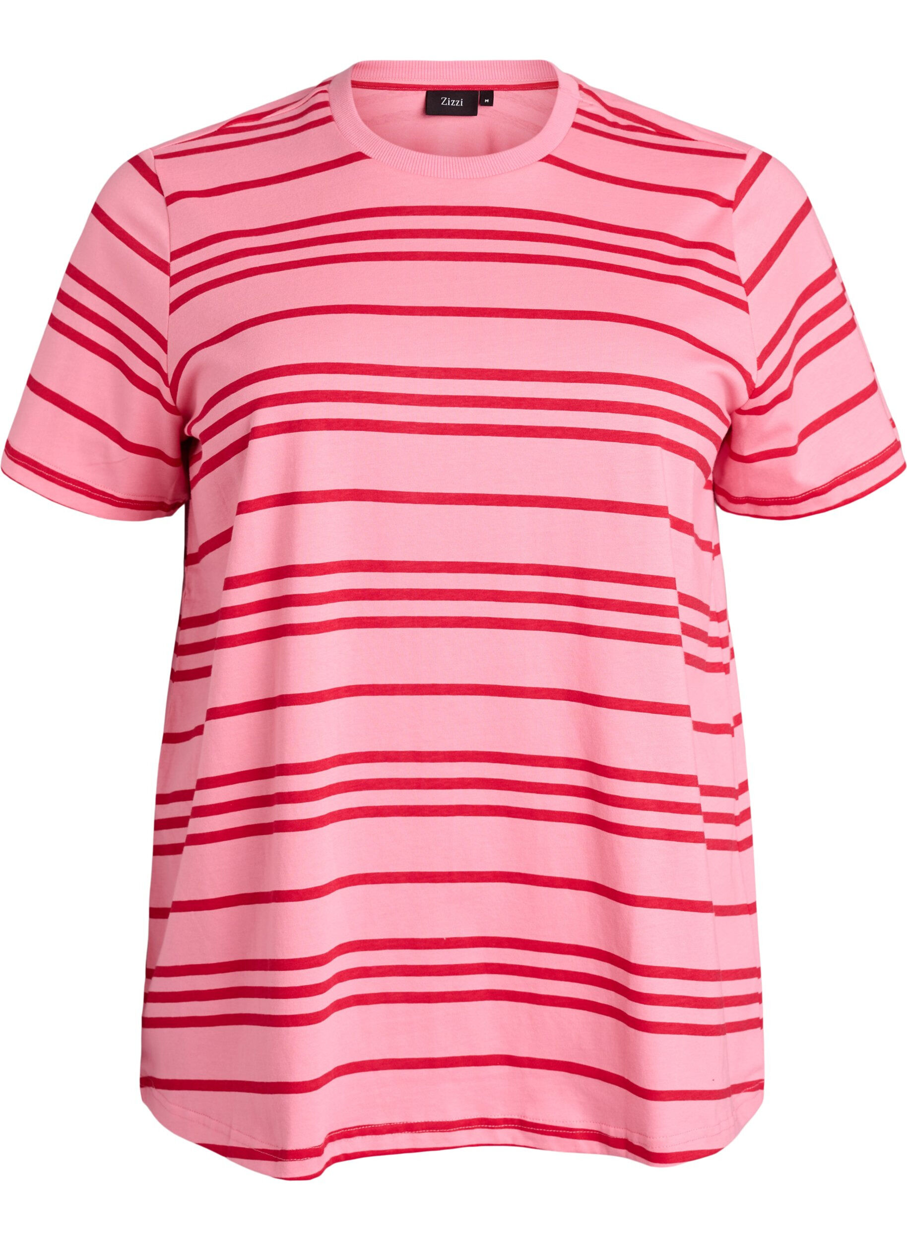 Zizzifashion Striped cotton t-shirt, Pink, Packshot image number 0