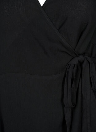 Viscose blouse with wrap, Black, Packshot image number 2