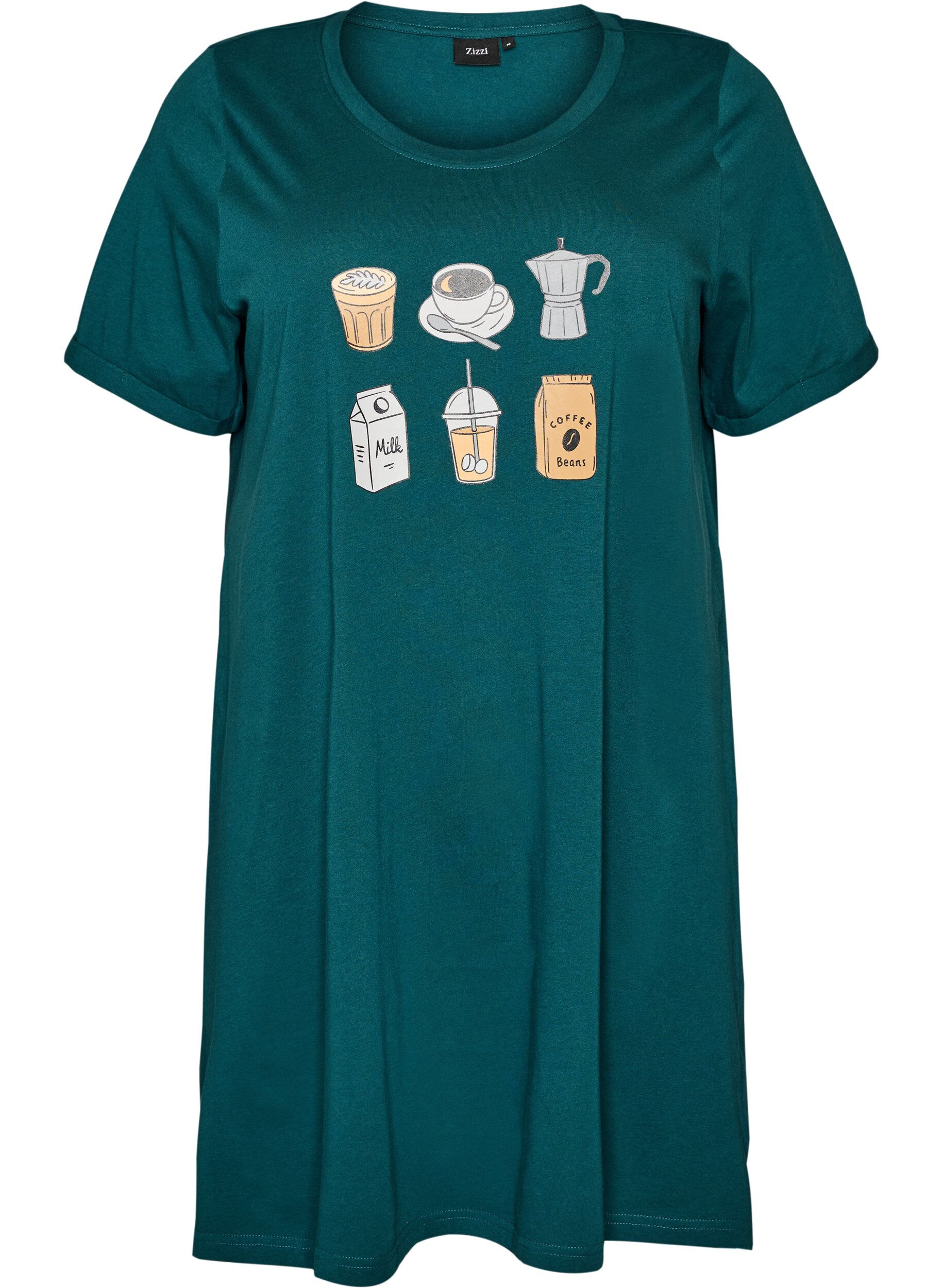 Short-sleeved nightgown in organic cotton