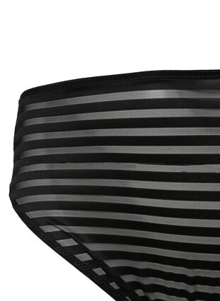 Striped tai briefs with regular waist, Black, Packshot image number 2