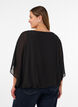 Chiffon blouse with balloon effect, Black, Model image number 2