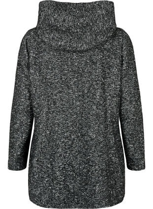 Bouclé coat with wool, Black Mel., Packshot image number 1