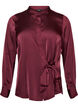 Shirt with a satin look and wrap effect, Red, Packshot image number 0