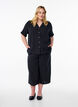 Short-sleeved shirt in cotton muslin, Black, Model image number 1