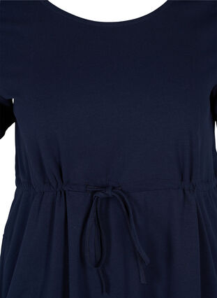 Short-sleeved cotton tunic, Night Sky Solid, Packshot image number 2