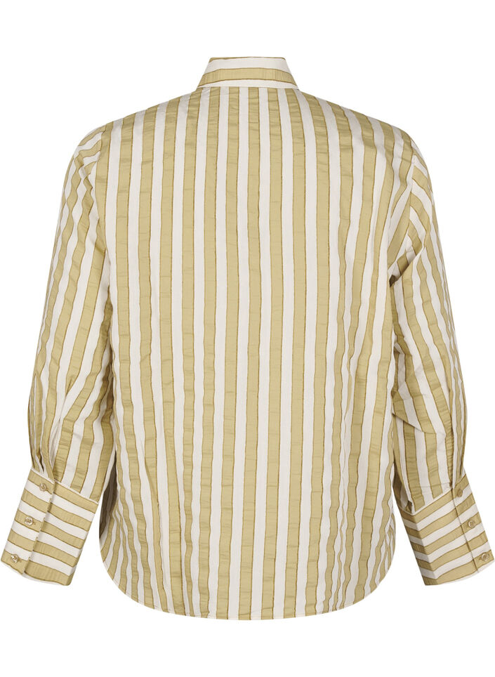 Loose shirt with stripes, Green, Packshot image number 1