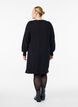 Short knitted dress with raglan sleeves and a centre seam, Black, Model image number 2