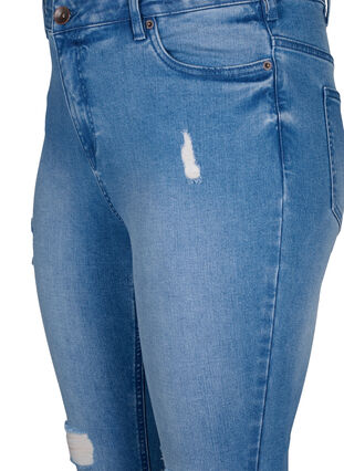 Amy jeans with super slim fit and ripped details, Blue denim, Packshot image number 2