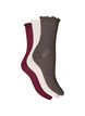3-pack of ribbed socks with a wavy edge, Brown, Packshot image number 1