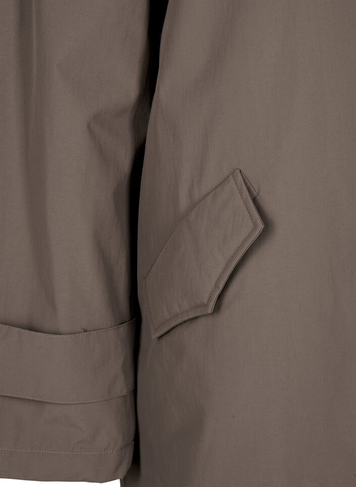 Transitional coat with velvet collar and pockets, Chocolate Chip, Packshot image number 3