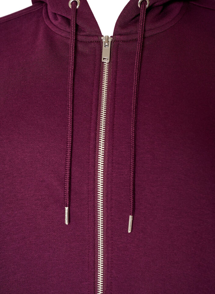 Hooded sweatshirt with a zip and pockets, Purple, Packshot image number 2