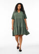 Short sleeve dress with a-line and cutlines, Green, Model image number 1