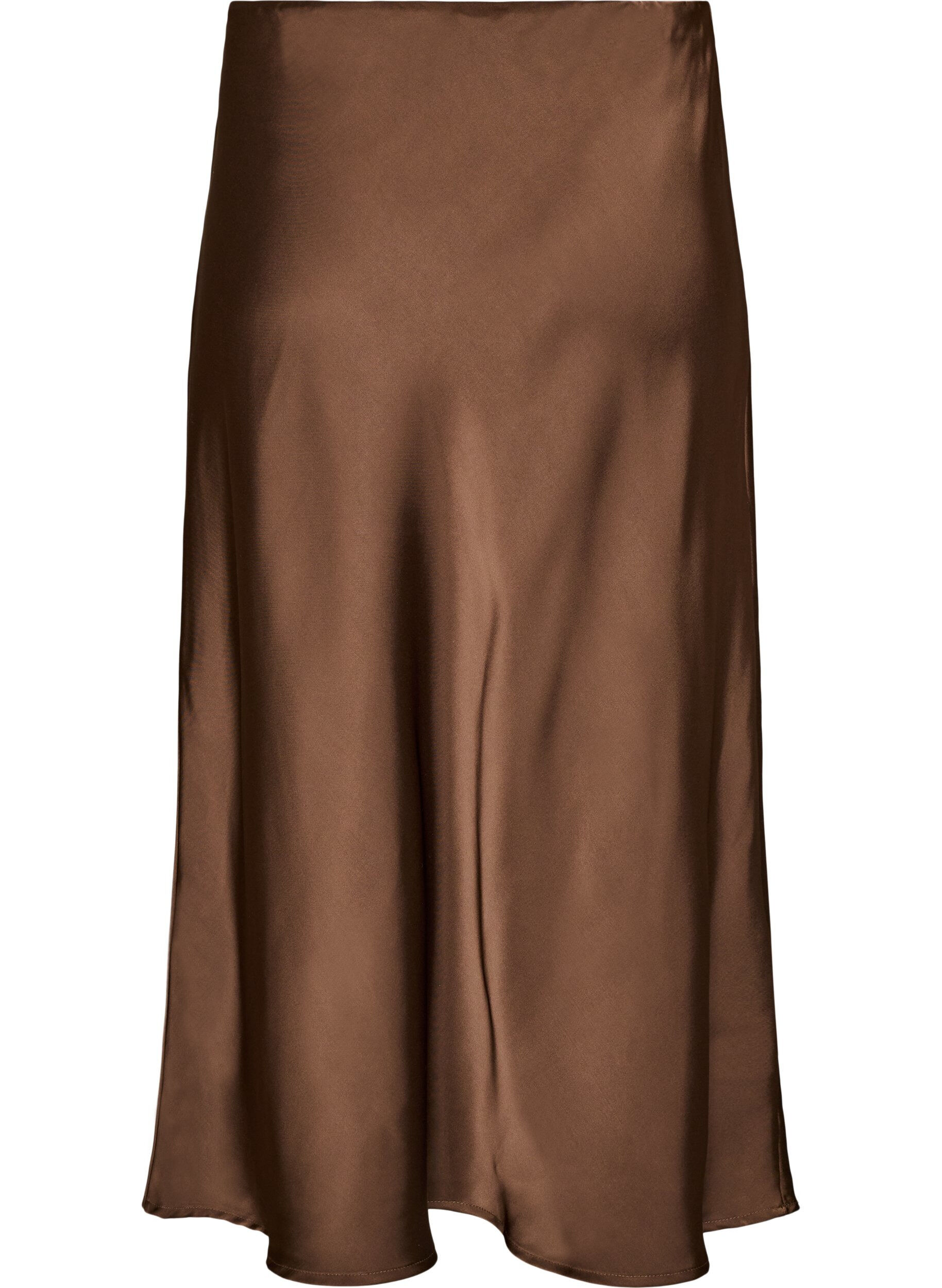 ZizzifashionSatin midi skirt, Brown, Packshot image number 1